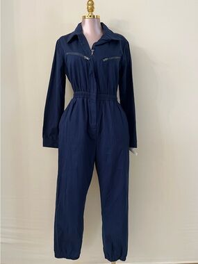 Women's Navy Blue Utility Jumpsuit